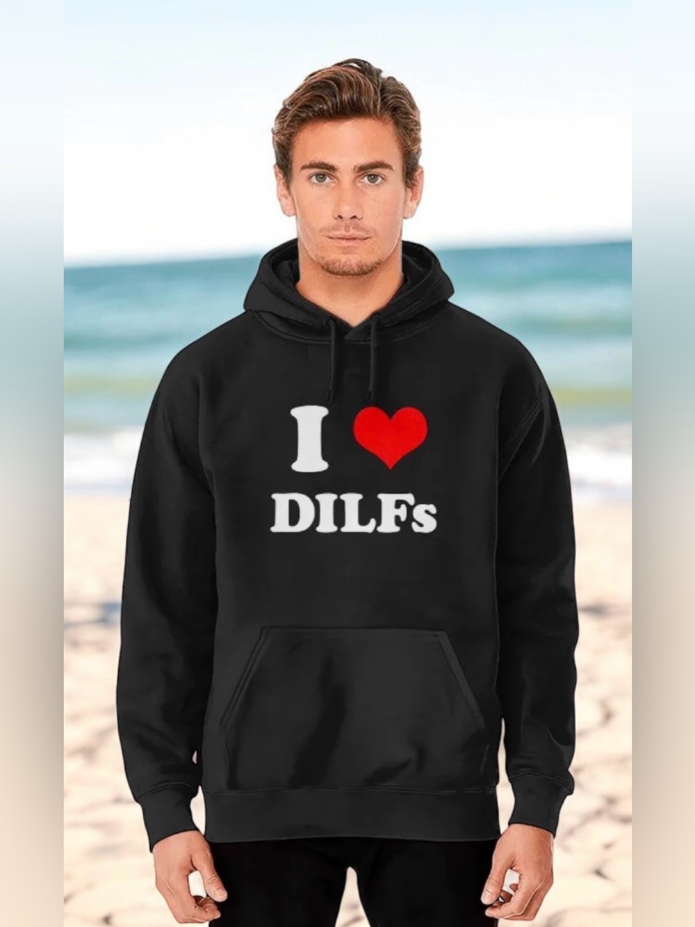 I ❤️ DILFs Jet Black Hoodie - Picture 8 of 13